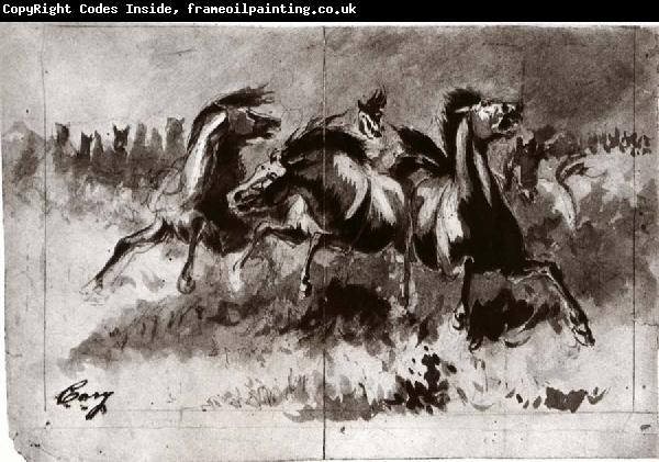 Cary, William Untitled sketch of wild horses